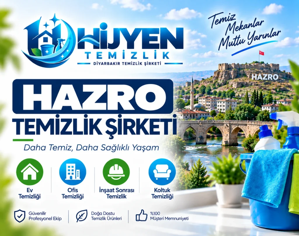 Hazro Temizlik Şirketi Ev, Boş Ev ve Profesyonel Temizlik